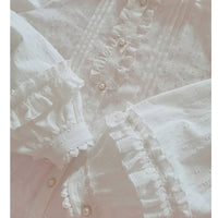 Sweet Ruffled Collar Long Sleeve Lolita Cotton Shirt by Yiliya