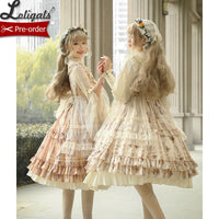 Kitten & Flower ~ Classic Country Style Lolita JSK Dress Printed Midi Party Dress by Alice Girl ~ Pre-order