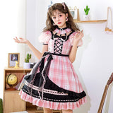 Tsubaki Sakura  ~ Sweet Plaid Lolita Dress Short Sleeve Party Dress by YLF