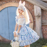 Alice Rabbit ~ Navy Style Lolita Overall Skirt & Top Set