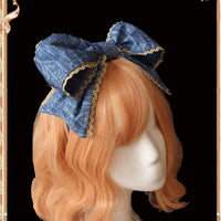 Miss Cat & Mr. Fox Headbow ~ Sweet Printed Lolita Headpiece by Infanta