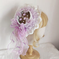 Sweet Mini Net Top Hat Lace Fascinator Hair Clip with Bow
