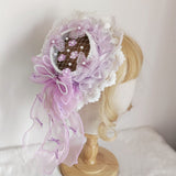 Sweet Mini Net Top Hat Lace Fascinator Hair Clip with Bow