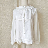 Sweet Ruffled Cotton Shirt Lolita Blouse Top