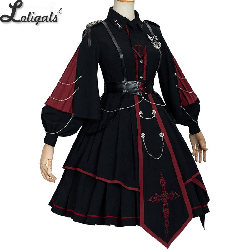 Military Officer ~ Gothic Military Uniform Vintage Long Sleeve Lolita Dress Military Officer ~ Gothic Military Uniform Vintage Long Sleeve Lolita Dress