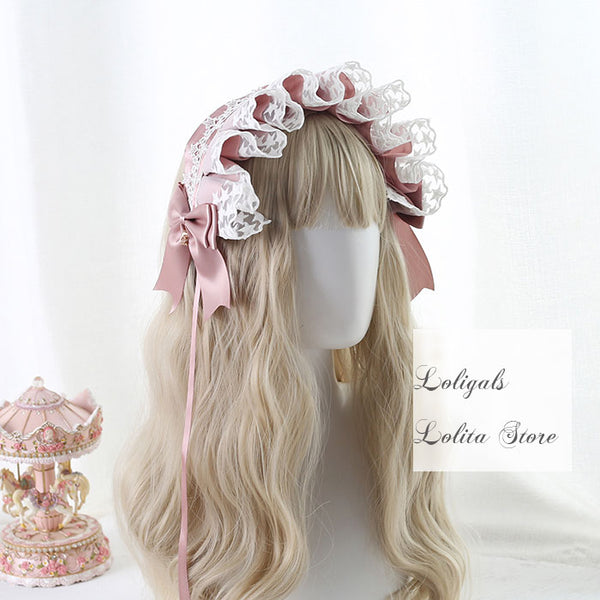 Angel's Street ~ Sweet Lolita Hairband Ruffled Headpiece with Bow