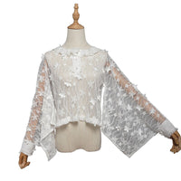 Fireworks Show ~ Kimono Style Black Lace Blouse by Magic Tea Party