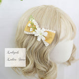 Ginger Yellow Lolita Headpiece Sweet Bonnet and Headband