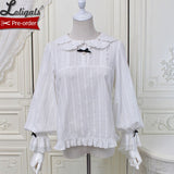Strawberry & Plaid ~ Long Sleeve Peter Pan Collar Lolita Blouse by Alice Girl ~ Pre-order