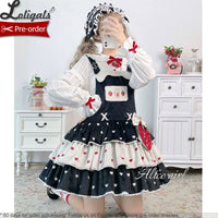 Strawberry & Rabbit ~ Sweet Lolita Salopette Dress by Alice Girl ~ Pre-order