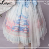 Jade Palace ~ Qi Style Long Sleeve Lolita Dress Printed Fairy Retro Chiffon Dress