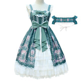 Flowery Fairyland ~ 2020 Vintage Printed Sleeveless Lolita Dress Midi Party Dress