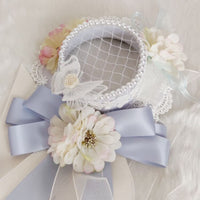 Sweet Mini Top Hat Lolita Fascinator Hair Clip with Ribbons