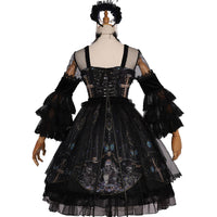 Skull & Butterfly ~ Gothic Sheer Sleeve Lolita Dress Gorgeous Party Dress by YLF