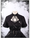 Pre~order ~ Hexagram Star ~ Gothic Lolita Dress Asymmetrical Short Sleeve Dress by Alice Girl