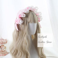 Angel's Street ~ Sweet Lolita Hairband Ruffled Headpiece with Bow