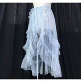 Sheer Lolita Apron Ruffled Waist Curtain Vintage Mesh Overlay Skirt