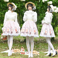 Sweet Short Skirt Lovely Squirrel Printed A line Lolita Skirt