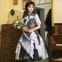 Lonely Crane Crows ~ Chinese Style Retro Lolita Dress