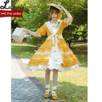 Blooming Sunflowers ~ Sweet Short Sleeve Lolita Dress Classical Party Dress by Alice Girl ~ Pre-order