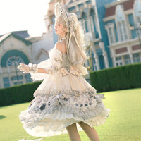 Rose Girl ~ Royal Vintage Lolita Dress Cold Shoulder Party Dress