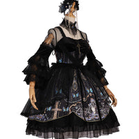 Skull & Butterfly ~ Gothic Sheer Sleeve Lolita Dress Gorgeous Party Dress by YLF