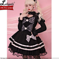 Pre-order ~ Little Wild Cat ~ Cute Lolita Overall Skirt w. Big Bows by Alice Girl
