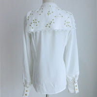Sweet Constellation Embroidered Lolita Shirt Sailor Collar Chiffon Blouse for Women