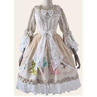 Ada's Flower ~ Vintage Printed Flare Sleeve Lolita Dress by Magic Tea Party