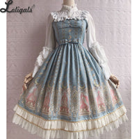 The Legend of Stars ~ Printed Chiffon Lolita JSK Dress Ruffled Party Dress