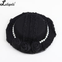 Sweet Black Mini Top Hat Cute Lolita Headpiece