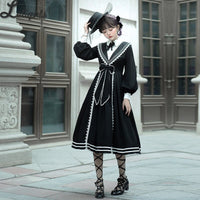 Preppy Style Casual Lolita Dress Classic Long Party Dress