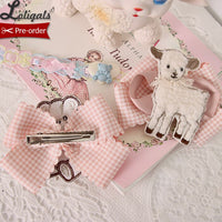 Pre-order ~ Sheep & Bear ~ Lovely Lolita Hair Clips by Alice Girl
