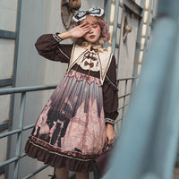 Forest Theater ~ 2021 Sweet Lolita Dress Long Sleeve Party Dress w. Detachable Pointed Collar