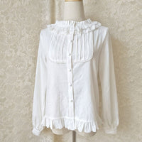 Sweet Ruffled Cotton Shirt Lolita Blouse Top