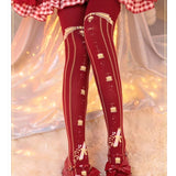 Festival Lantern ~ Sweet Lolita Knitted Stockings Thigh High Socks