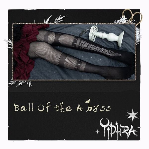 Ball of the Abyss ~ Gothic Summer Tights Black Mesh Pantyhose by Yidhra