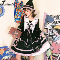 Gothic Lolita Dress ~ Magic House ~ Pointed Collar Long Sleeve Halloween Costume