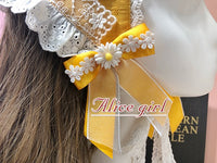 Sunflower ~ Sweet Lolita Headpiece Triangular Scarf by Alice Girl ~ Pre-order