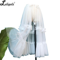 Vintage Mesh Lolita Cover-up Skirt Ruffled Waist Curtain