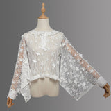Fireworks Show ~ Kimono Style Black Lace Blouse by Magic Tea Party