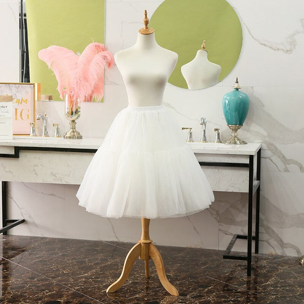 Casual Tea Length Lolita Petticoat Tulle Hoopless Cosplay Underskirt