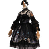 Skull & Butterfly ~ Gothic Sheer Sleeve Lolita Dress Gorgeous Party Dress by YLF