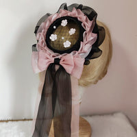 Sweet Lolita Headpiece Net Mini Top Hat with Bow