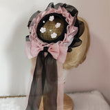 Sweet Lolita Headpiece Net Mini Top Hat with Bow