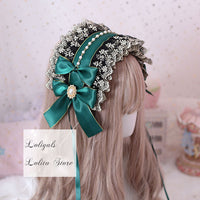 Gothic Lolita Headband Ruffled Lace Hairband with Chain