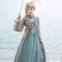 The Sea & Forest ~ Elegant Empire Waist Chiffon Dress Classic Long Lolita Dress