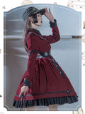 The Last Battle ~ Gothic Long Sleeve Lolita Dress Military Uniform