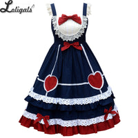 Little Pudding ~ Classic Lolita JSK Dress Cotton Midi Party Dress