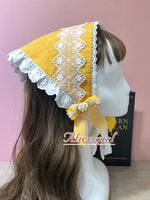 Sunflower ~ Sweet Lolita Headpiece Triangular Scarf by Alice Girl ~ Pre-order
